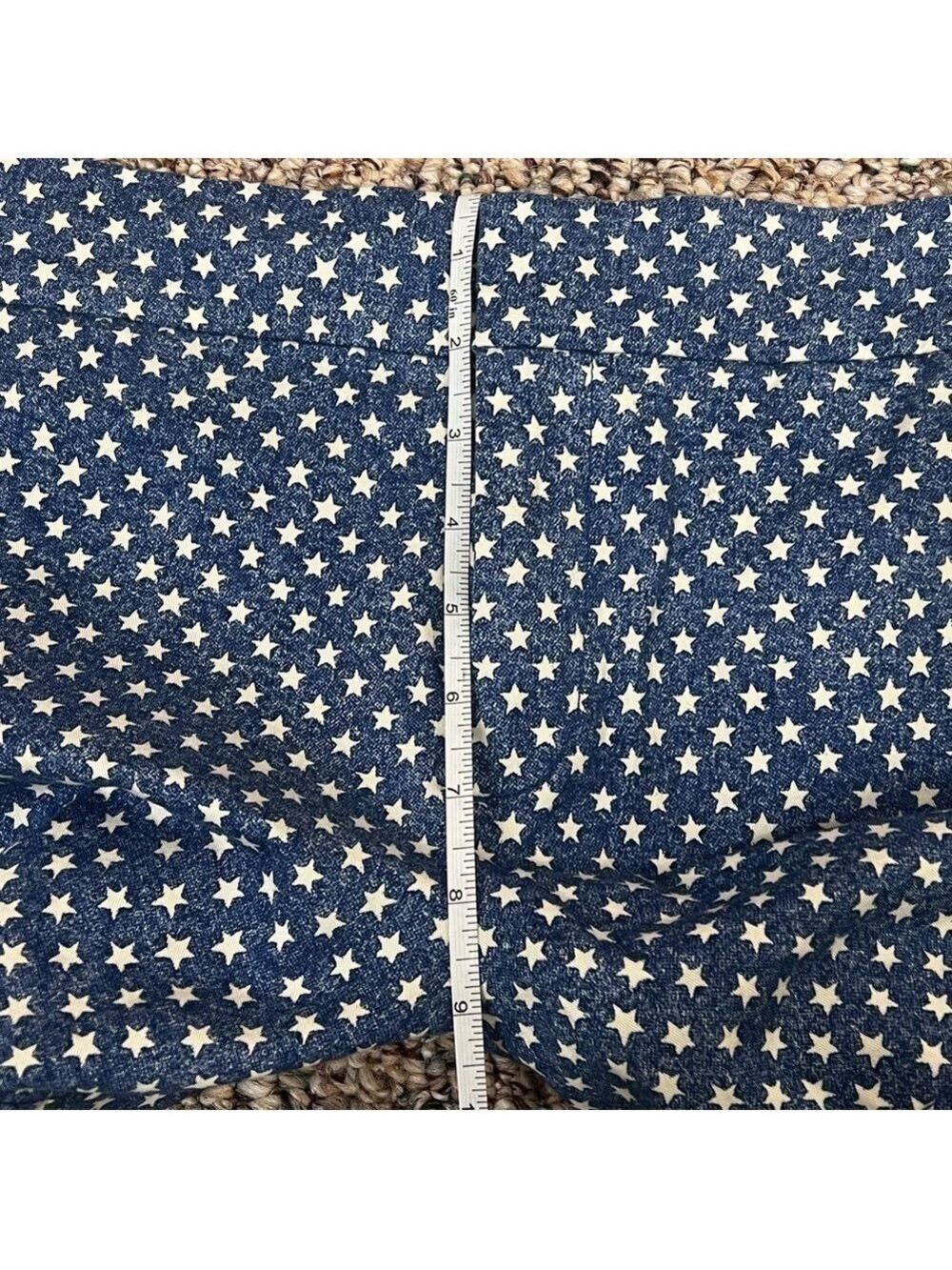 American Living Women Jean Shorts Stars Size 8 Stars Blue White - Picture 8 of 12